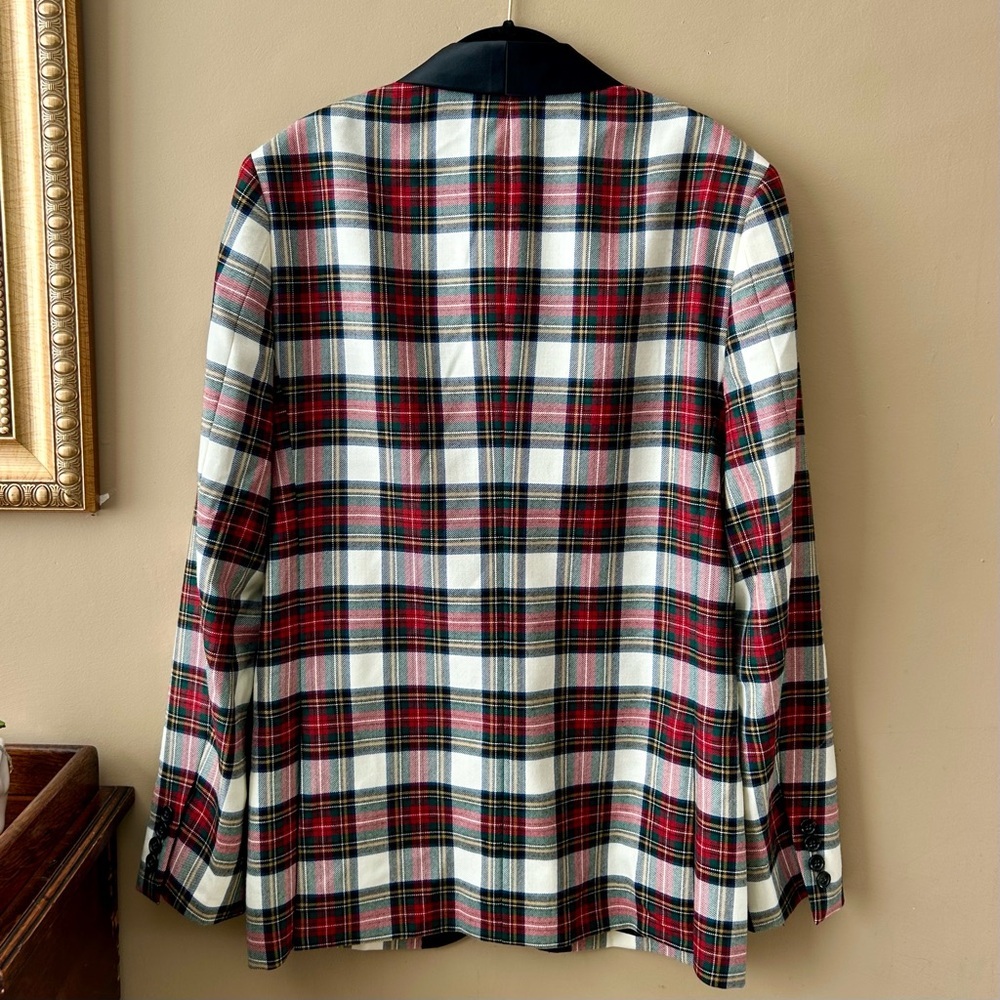 J Crew Ludlow shawl-collar dinner jacket snowy Stewart tartan English wool 38R - Picture 6 of 16